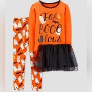 Orange and Black Halloween Kids Pajama Set